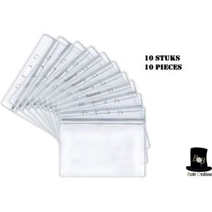 Bob Online ™ - 10 Stuks – Horizontaal PVC ID Badgehouders – Waterdichte Plastic ID Badgehouders – ID-Kaarthouder – Plastic ID-Kaarthouders – Transparant ID-Badgehouder – Horizontal ID Badge Holder PVC – Transparent ID Card Holder