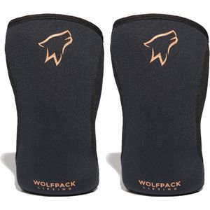 Wolfpack Lifting - Knee Sleeves - Knie Brace - Fitness - Krachttraining - Squatten - Maat M - Zwart/Bruin - 2 stuks