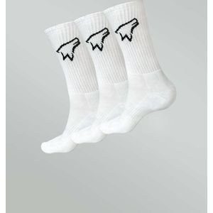 Wolfpack Lifting - Lange Sokken - Wit - Multipack - Maat 39-42