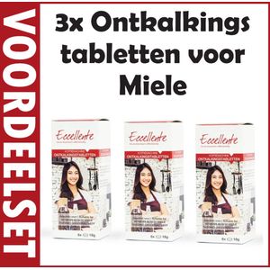 VOORDEELSET van Eccellente koffiemachine ontkalkingstabletten voor Miele 3x6 stuks voor 9x ontkalken