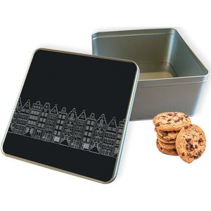 Koektrommel Grachtenpanden I Vierkant - Bewaarblik 20x20x10 cm
