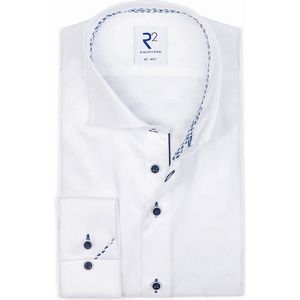 R2 Amsterdam Casual hemd lange mouw Wit NOS.TWILL.001/004