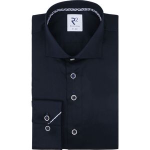 R2 - Overhemd - Donkerblauw - Modern-Fit - Heren