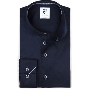 R2 - Overhemd - Blauw - Twill - Heren - Modern-Fit
