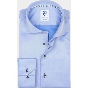 R2 - Overhemd - Donkerblauw - Katoen - Modern-fit
