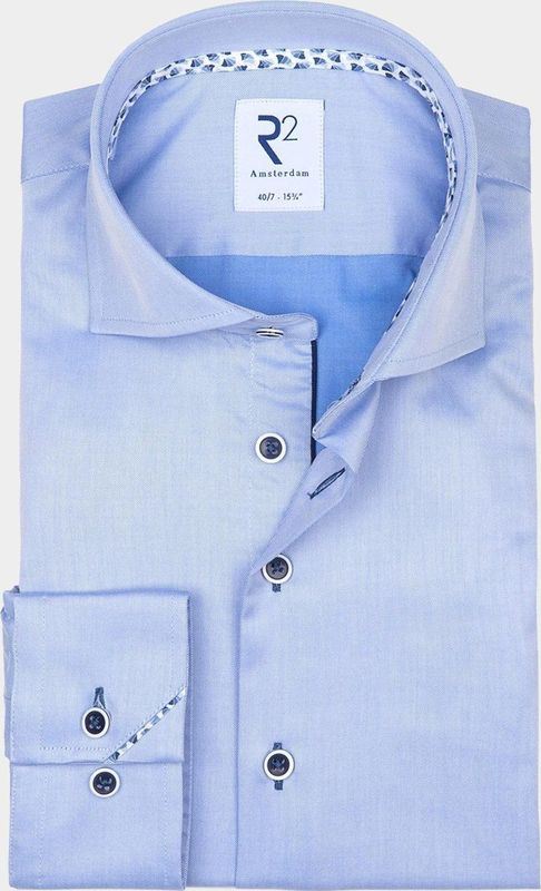 R2 Amsterdam - ML6 - Overhemd - Lichtblauw - 100% Organisch Katoen