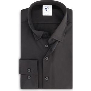 R2 - Business Overhemd - Zwart - Polyester/Katoen - Normale Fit
