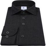 R2 - Overhemd - Antraciet - Wol - Heren - Formeel