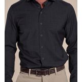 R2 - Overhemd - Antraciet - Wol - Heren - Formeel