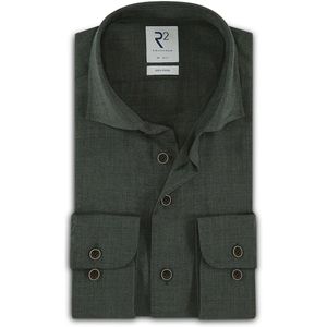 R2 Amsterdam - Overhemd - Groen - Wol
