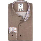 R2 Amsterdam - Overhemd - Bruin - Modern-Fit