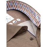 R2 Amsterdam - Overhemd - Bruin - Modern-Fit
