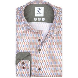 R2 Amsterdam Overhemd wit, Bedrukt