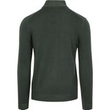 R2 - Half Zip Trui - Donkergroen - Merino Wol