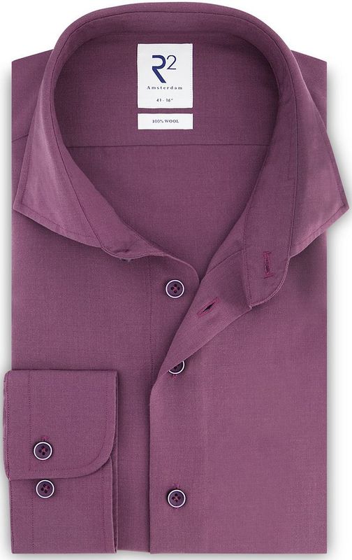 R2 - Overhemd - Paars - Wol - Formeel