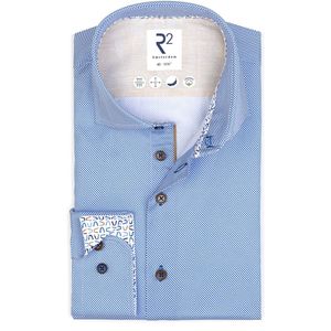 R2 - Overhemd - Blauw - Katoen - Slim Fit
