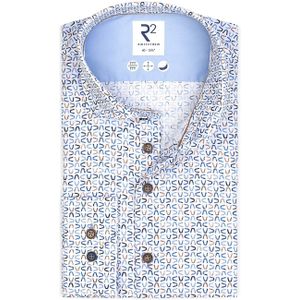 R2 Hemd Druck Blau - Größe 39