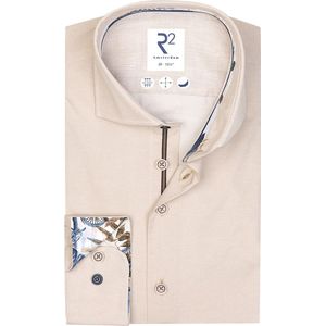 R2 Amsterdam, Heren, Overhemden, Beige, Maat: M Katoen,