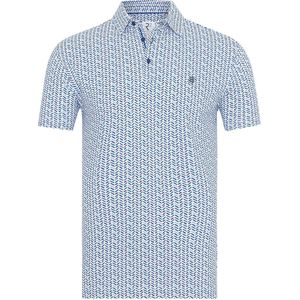 R2 Amsterdam Polo Piqué Print Blauw - Maat S - Heren