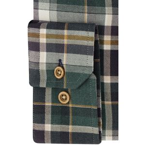Portofino - Casual Overhemd - Groen Geruit - Katoen - Wijde Fit