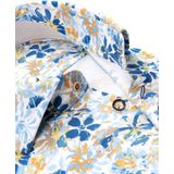 R2 Amsterdam - Overhemd - Blauw - Katoen/Polyester - Modern-Fit