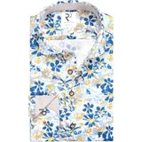 R2 Amsterdam - Overhemd - Blauw - Katoen/Polyester - Modern-Fit