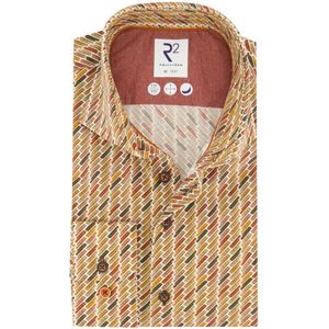 R2 Overhemd Sofa Print Brique - Maat 42 - Heren - Overhemden Formeel