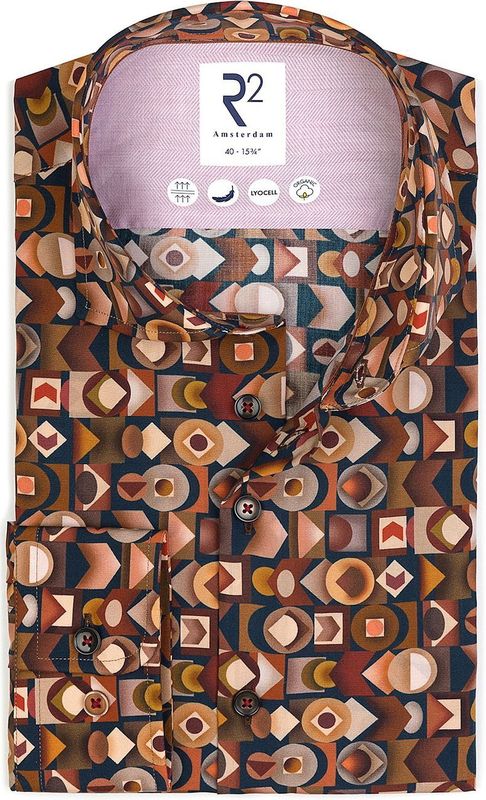 R2 - Overhemd - Brique - Lyocell - Formeel