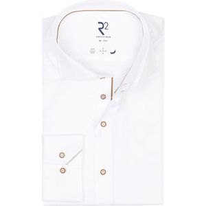 R2 Amsterdam Casual Hemd Lange Mouw - Wit Widespread NOS.TWILL