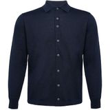 R2 Amsterdam - Knitted Pull Shirt - Donkerblauw - Heren - Overhemden Casual