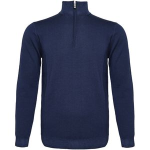 R2 Half Zip Pullover Merino Wolle Navy - Größe M