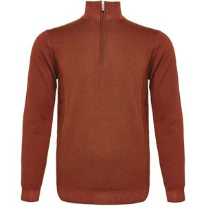 R2 Half Zip Trui Merinowol Brique - Maat L - Heren
