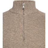 R2 Half Zip Heavyknit Trui Merinowol Lichtbruin - Maat M - Heren