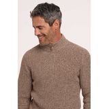 R2 Half Zip Heavyknit Trui Merinowol Lichtbruin - Maat M - Heren