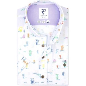 R2 Hemd Shortsleeve Print Multicolour - Größe 39