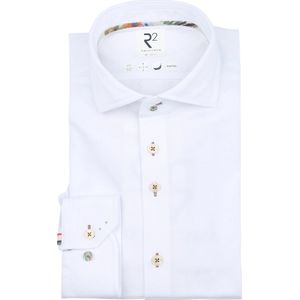 R2 Shirt Japanese Knitted Contrast White - Größe 38