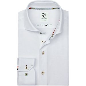 R2 Shirt Japanese Knitted Contrast White - Größe 40