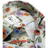 R2 Amsterdam - Overhemd - Zachtgroen - Katoen, Polyester - Italiaanse Auto- en Bloemenprint