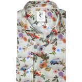 R2 Amsterdam - Overhemd - Zachtgroen - Katoen, Polyester - Italiaanse Auto- en Bloemenprint