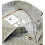 R2 Amsterdam Casual Hemd Lange Mouw - Groen Linen/Katoen