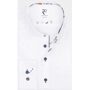 R2 - Effen Overhemd - Wit - Katoen - Slim Fit