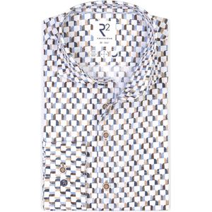 R2 Amsterdam Casual Hemd Lange Mouw - Blauw