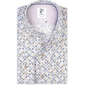 R2 Overhemd Extra Lange Mouwen - Print Dashboard - Grijs