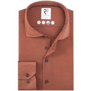 R2 - Overhemd Dobby Poplin - Brique - Heren - Formeel