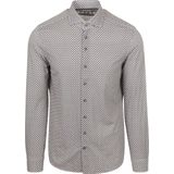 R2 - Overhemd - Bruin Blauw - Retro Print - Heren - Formeel