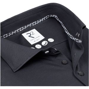 R2 - Knitted Overhemd - Antraciet - Effen