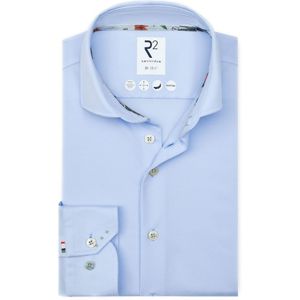 R2 Amsterdam - Overhemd - Blauw - Polyester/Katoen - Casual-Fit
