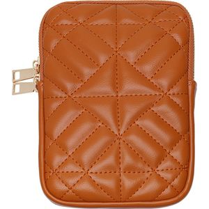 Telefoontasje gestructureerd - Oranje bruin - crossbody - schoudertas - dames