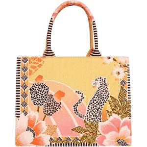 Tiger Shopper - big shopper - bag - tas - oranje - tijger - bloemen - schooltas - tote-bag