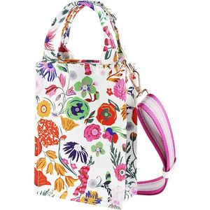 Handtas bloemen - Schoudertas - Crossbodytas - Multicolor - Gestreepte bag strap